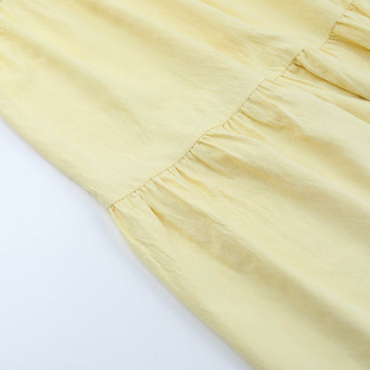 Strapless Ruched Bodice Tiered A-Line Maxi Dress