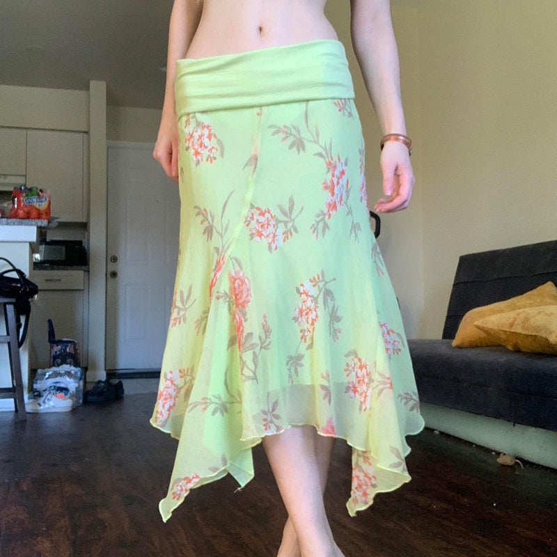 Aries Floral Mesh Skirt