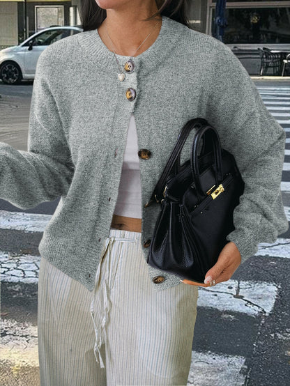 Kristy Button-Front Knit Cardigan