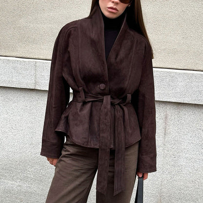 Novella Suede Belted Jacket