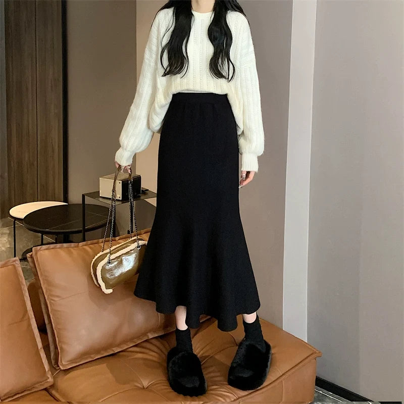 Janyla Knit Fishtail Skirt