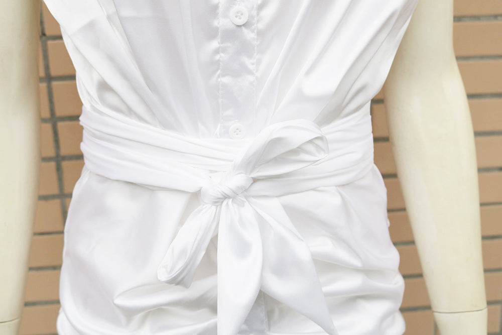 Square Neck Sleeveless Smocked Waist Tiered Linen Midi Dress