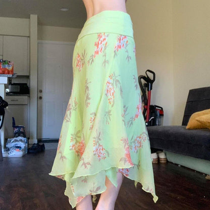 Aries Floral Mesh Skirt