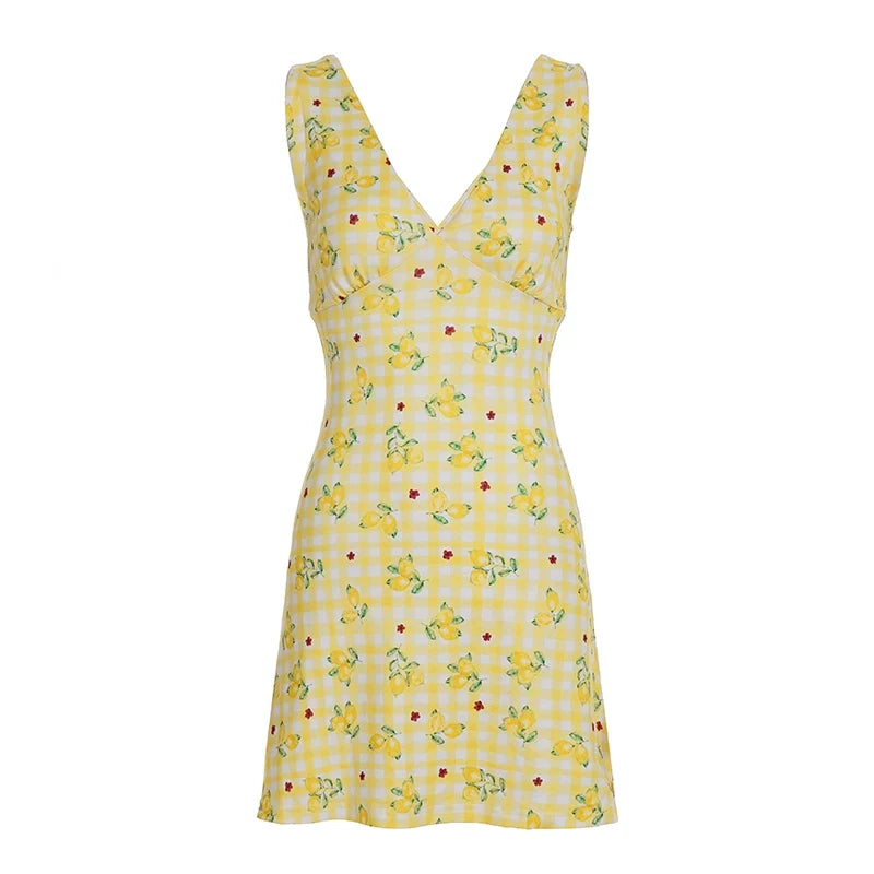 Ada Lemon Floral Maxi Dress
