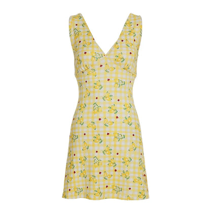 Ada Lemon Floral Maxi Dress