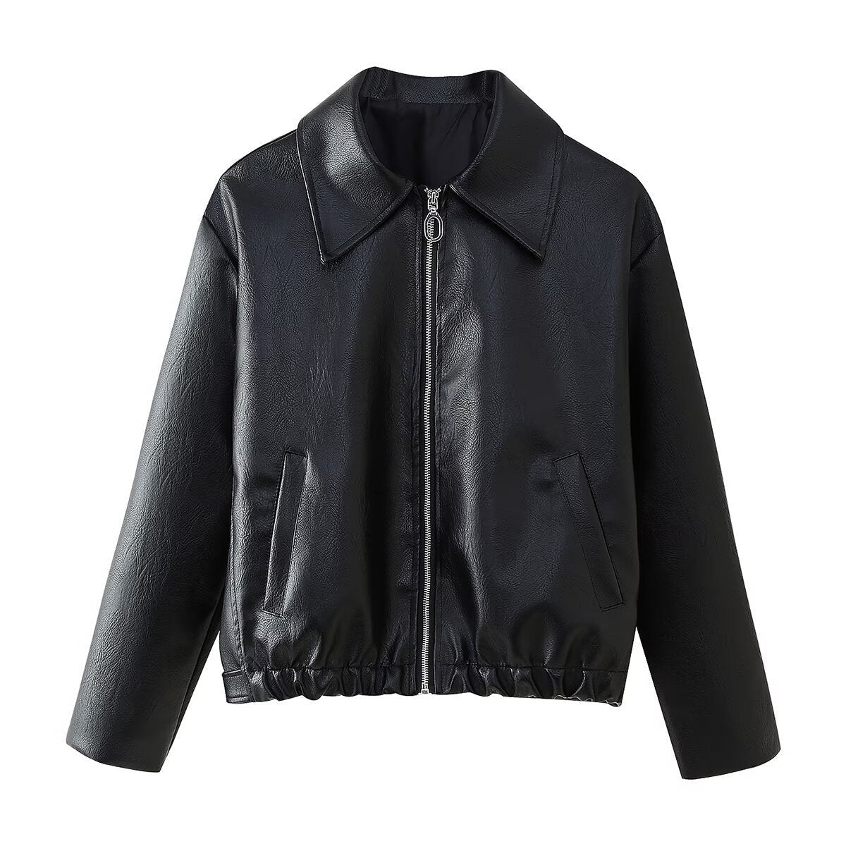 Brenna Lapel Faux Leather Jacket