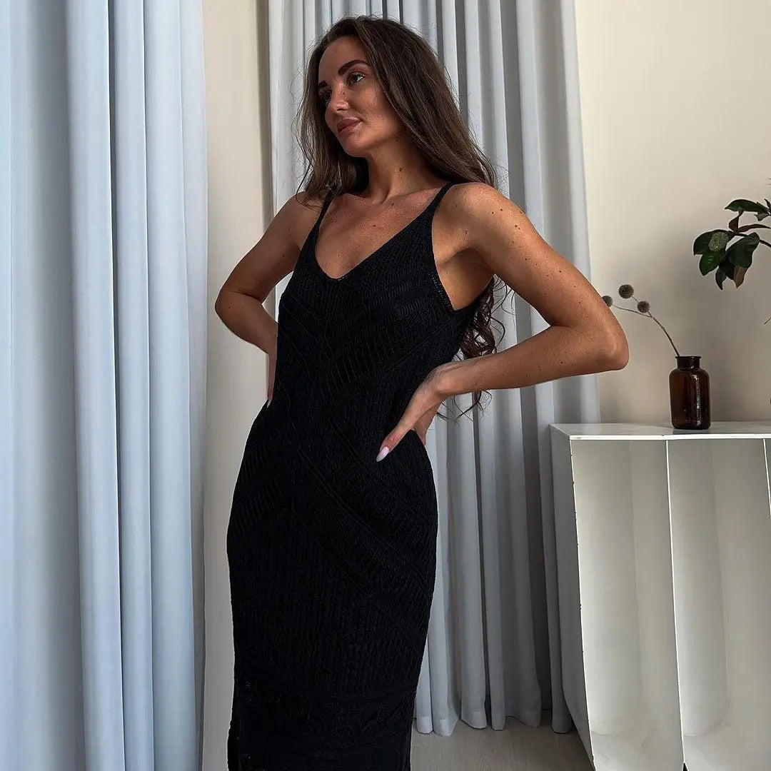 Goldy Bohemian Knit Maxi Dress