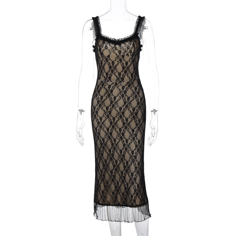 Anapaula Lace Sling Midi Dress
