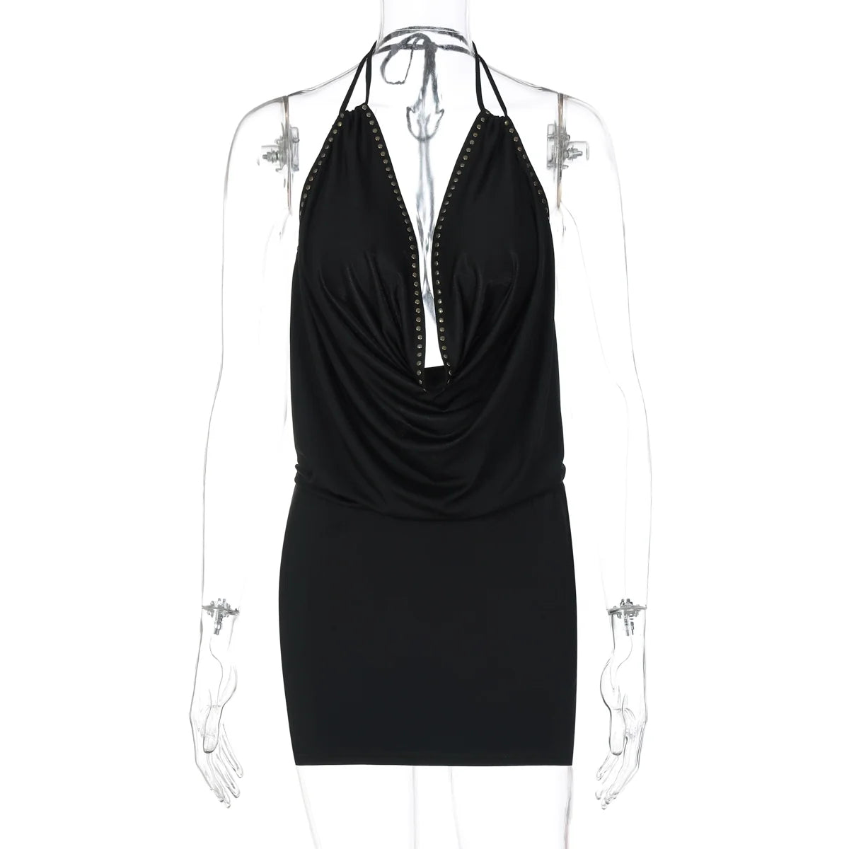 Serina Studded Halter Mini Dress