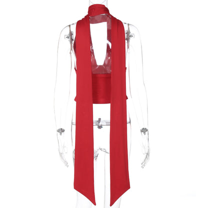 Avie V-Neck Scarf Top