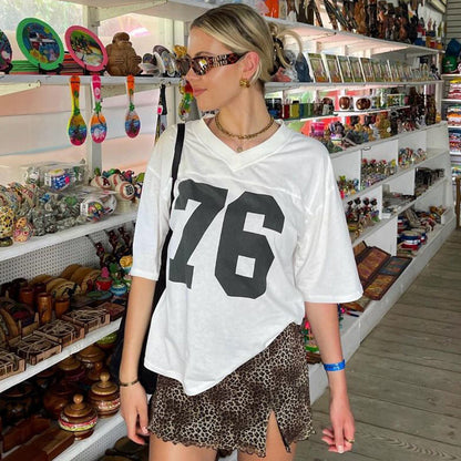 Layanna Sporty V-Neck Print Top