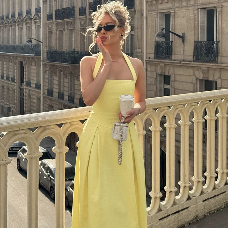 Reaghan Halter Backless Maxi Dress