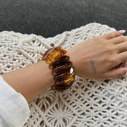 Wide Marble Texture Translucent Bracelet