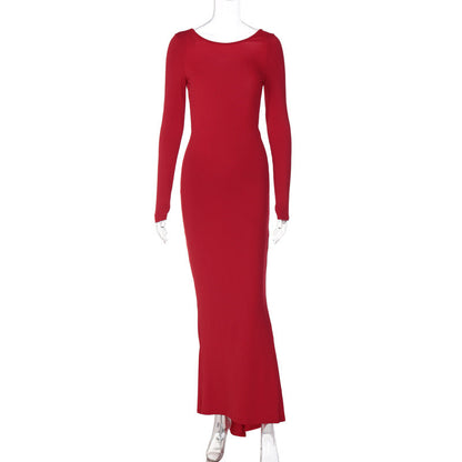 Mireille Backless Ruched Long Dress