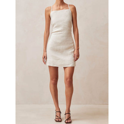 Backless Suspender Sleeveless Short Dress