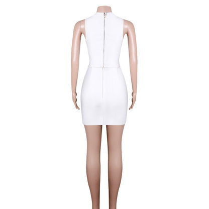 Round Neck Sleeveless Cut Out Bandage Set