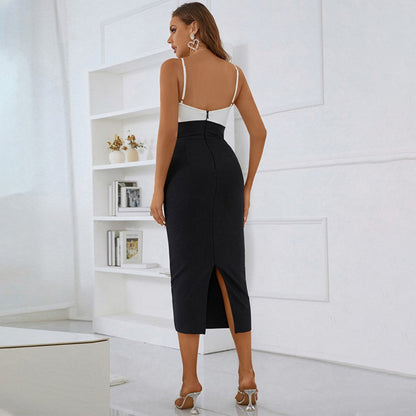Strappy Sleeveless Midi Cut Out Bandage Dress PZL3010
