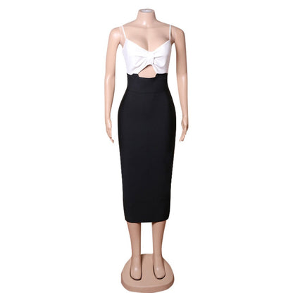 Strappy Sleeveless Midi Cut Out Bandage Dress PZL3010