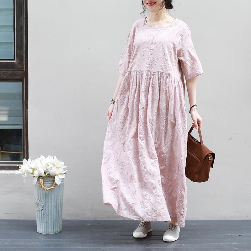 Square Neck Empire Waist Quilted Texture Pleated Maxi Dress