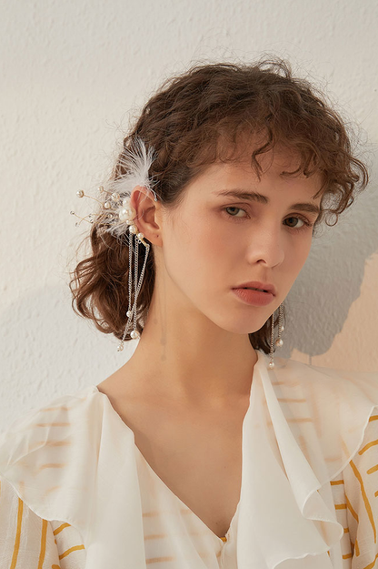 Feather Elegant Tassel Earrings