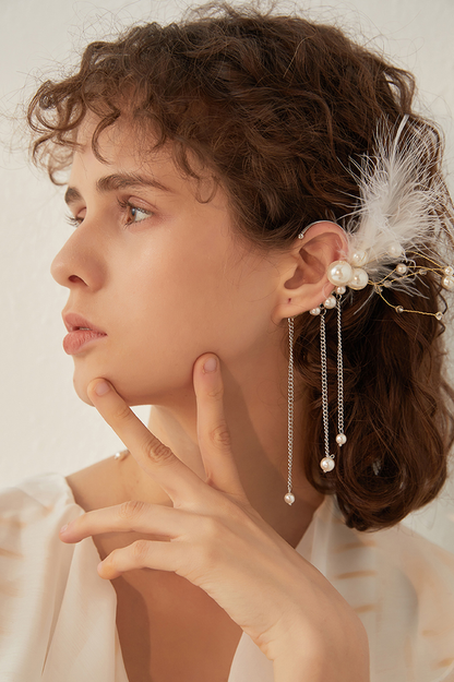 Feather Elegant Tassel Earrings