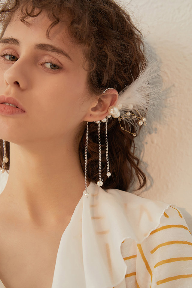 Feather Elegant Tassel Earrings
