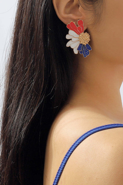 Retro Alloy Flower Stud Earrings