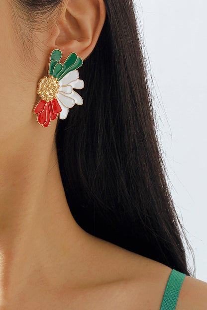 Retro Alloy Flower Stud Earrings