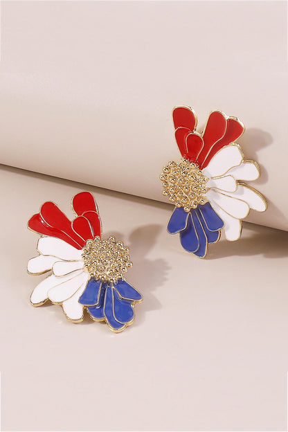 Retro Alloy Flower Stud Earrings