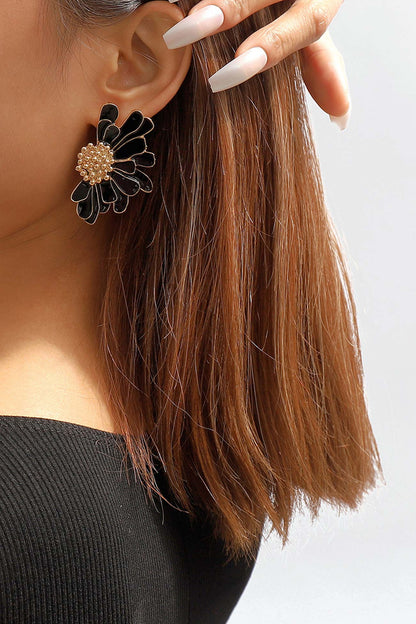Retro Alloy Flower Stud Earrings