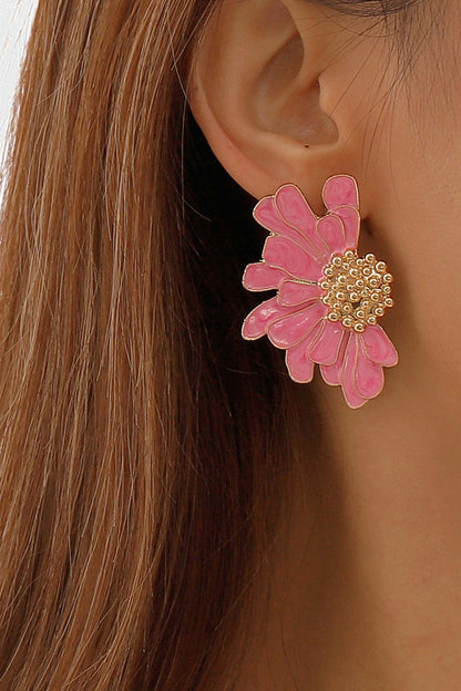 Retro Alloy Flower Stud Earrings