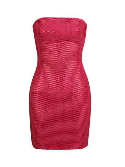 Strapless Rhinestone Bandage Tube Mini Dress