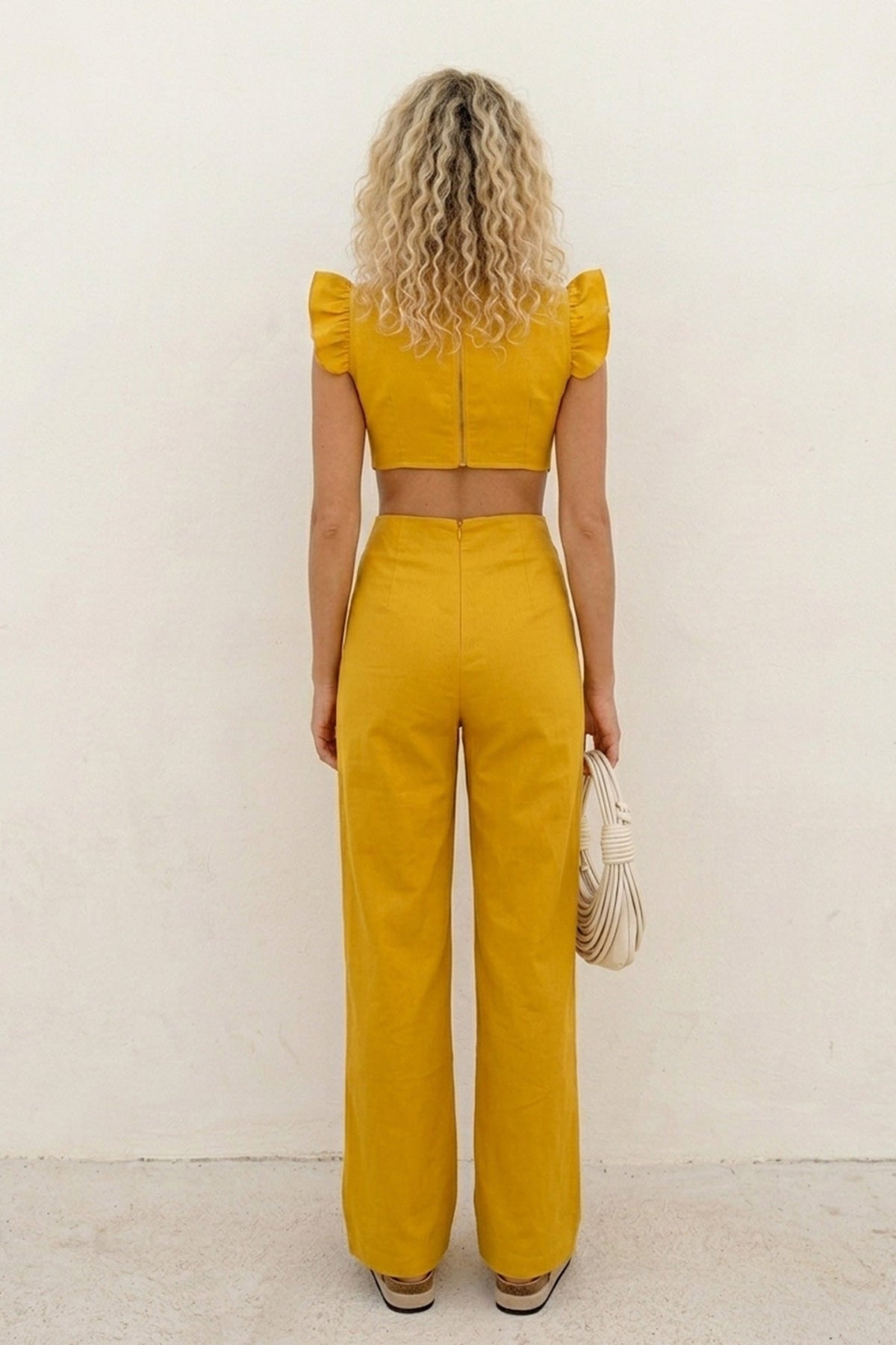 Ruffle Sleeveless Cutout Jumpsuits