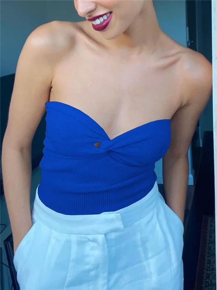 Knit Corset Basic Backless Strapless