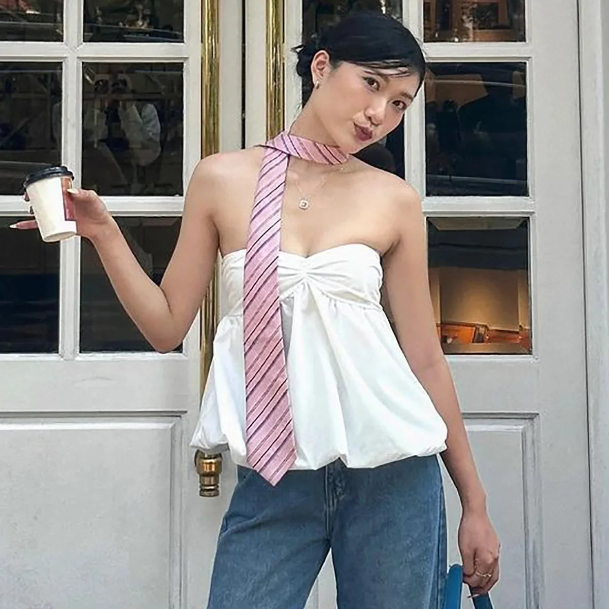 Solid Bandeau Top For Women Strapless Bra Puffy Bralette Mujer Backless Bustier Sleeveless Lenceria Femenina Ruched Y2k Tube Top