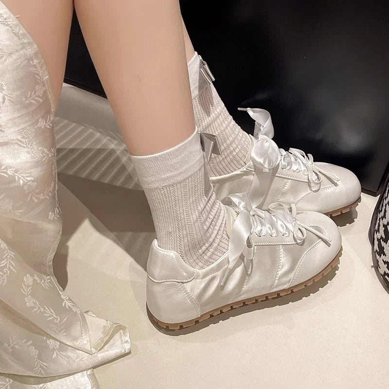 Designer Women Mary Jane Shoes Fashion Shallow Butterfly-knot Shoes Ladies Comfort Non Slip Walk Shoes