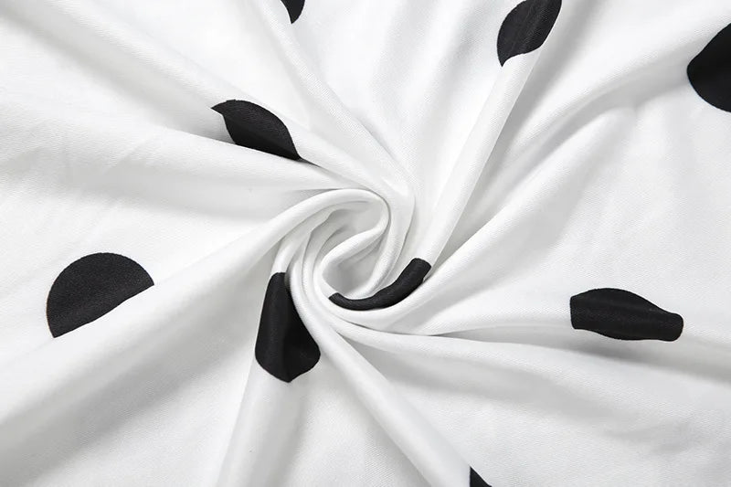 Sexy White Dot Print Strapless Maxi Dress with Matching Scarf for Women Summer Sleeveless Mesh Patchwork Vacation Dress