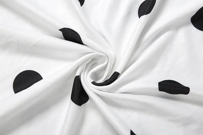 Sexy White Dot Print Strapless Maxi Dress with Matching Scarf for Women Summer Sleeveless Mesh Patchwork Vacation Dress