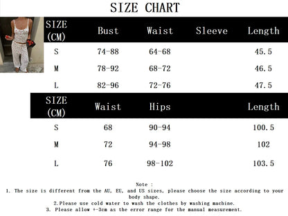 Strawberry Print Eyelet Two-piece Set Women Summer Sleeveless Slim Camis+Drawstring Pants Sets Home Cozy Sweet Casual Pajamas