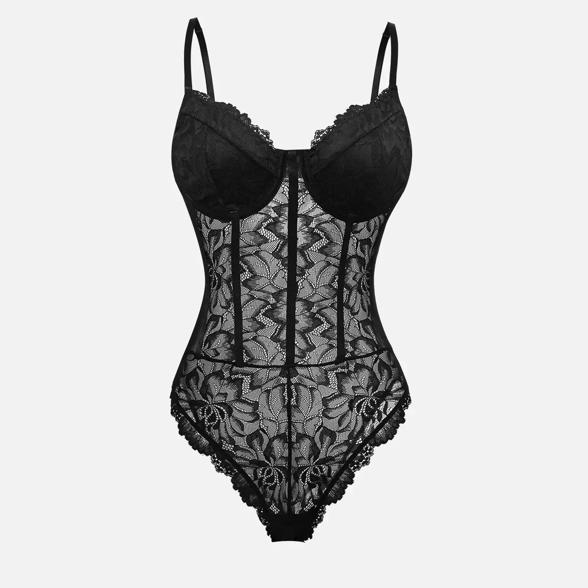 2025 new lei sexy pure desire lace lace mesh sexy street slim thin backless jumpsuit