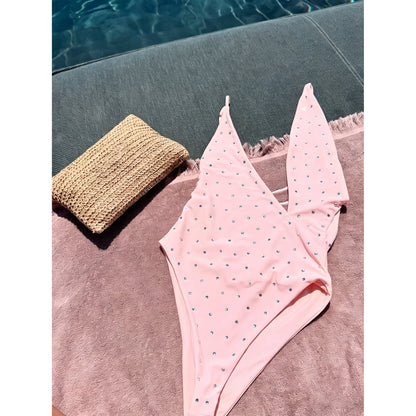 Rhinestones Swimsuit Bikini Swimwear Swimsuit Women Separates Swimwear Two Piece Side Straps Swimsuit Bathing Suit