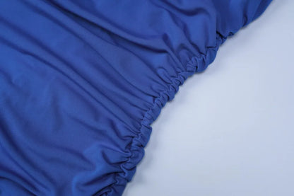 New Summer Women Dress Solid Color Halter Neck Sleeveless Backless Slim Ruched Side Split Elegant Party Long Dress
