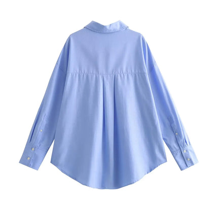 Oversized Fashion Shirt Blouse Women Summer Autumn Long Sleeve Loose Casual Shirts Tops Office Lady Streetwear Outfits