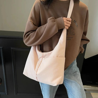 Vintage Simple Solid Shoulder Bags Casual All Match Travel Women's Handbags Trendy Streetwear Grunge Underarm Bag Y2k Aesthetic