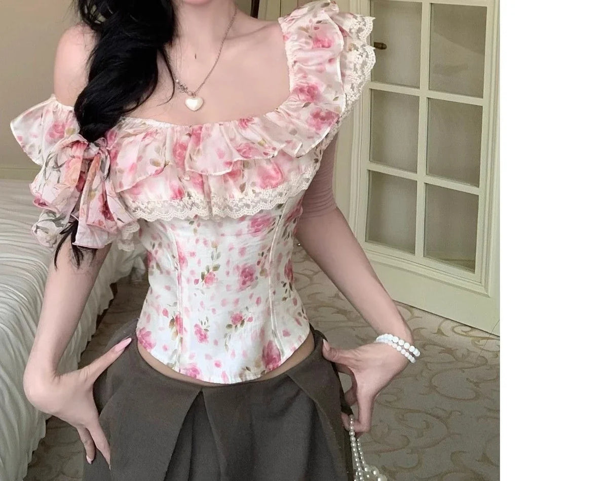 Floral Print Women's Summer Stylish Hot Dress Shirt Top