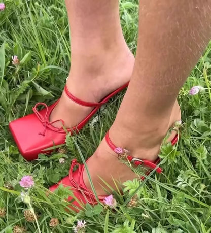 Elegant Sexy New Cherry Red Pink White Wedding High Heels Bow Ballet Sandals Women Heels Pumps Mary Jane Shoes