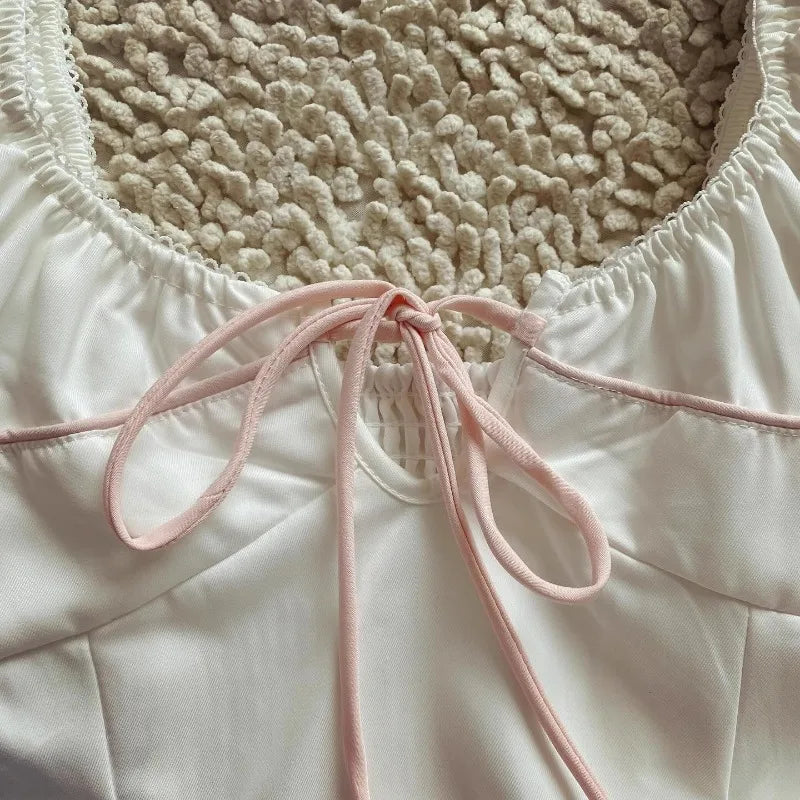 white summer sweetie flare mini dress V-neck sleeveless elegant party dress new hot girl chic women dresses