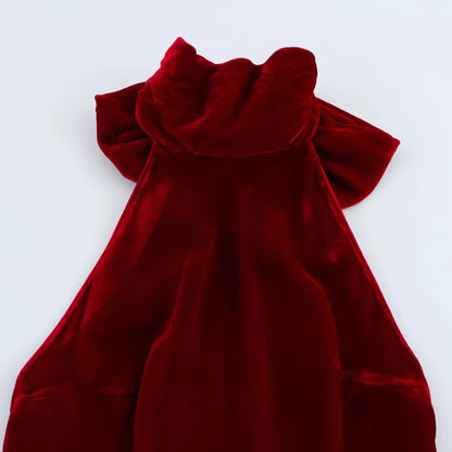 Halter Neck Ruched Bust Satin Column Maxi Dress