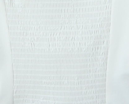 New Summer Short-sleeved Tops Solid Lace Edges V-neck Pleated Design Elegant White Shirt Fashion Holiday Party Crop Tops