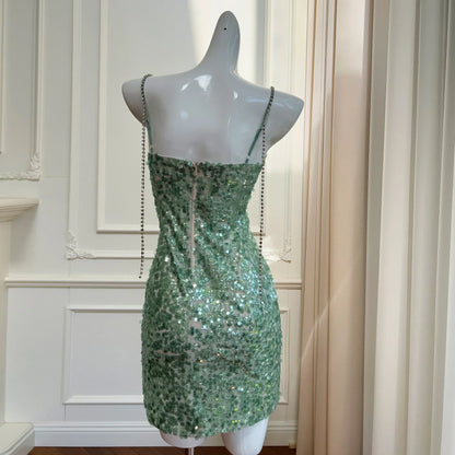 Hips and sequins birthday party dress new slim-fitting suspender dress sexy cocktail dance dress  evening dresses